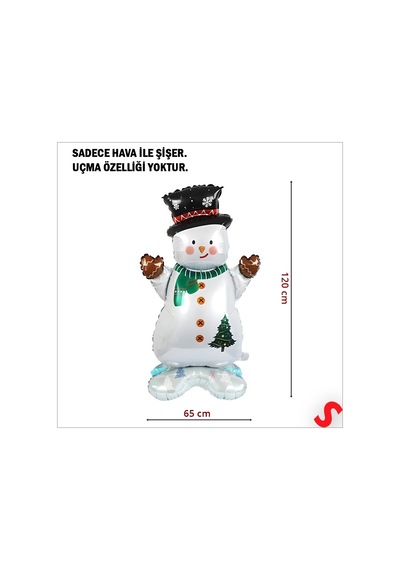 Kardan Adam Folyo Balon 120cm X 65cm çok renkli
