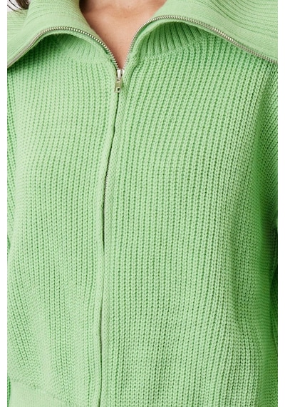 Ersefa Kadın Modern Tarz Oversize Devrik Yaka Regular Triko Hırka Mint