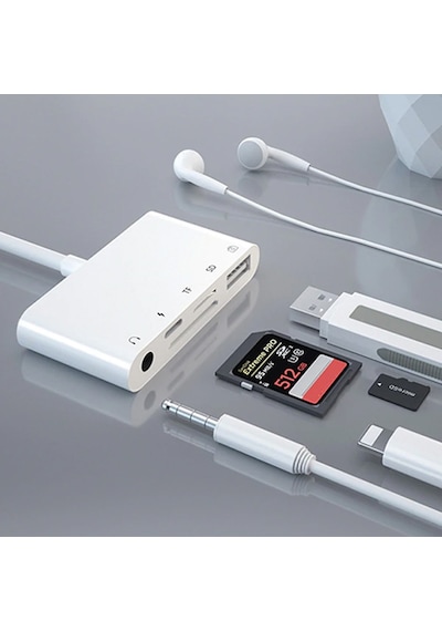 Ally 5 In 1 Apple iPhone  Uyumlu iPad Lightning To Audio Usb Kamera Dönüştürücü