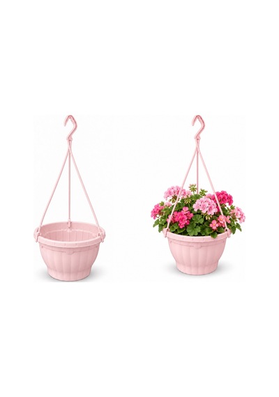 Şeker Pembe Askılı Saksı 10 Adet 3.5 Lt 22.5cm X 14 Cm