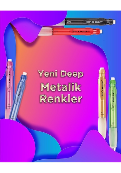 Serve Deep Versatil Uçlu Kalem 0.7mm - Metalik Renkler Çok Renkli