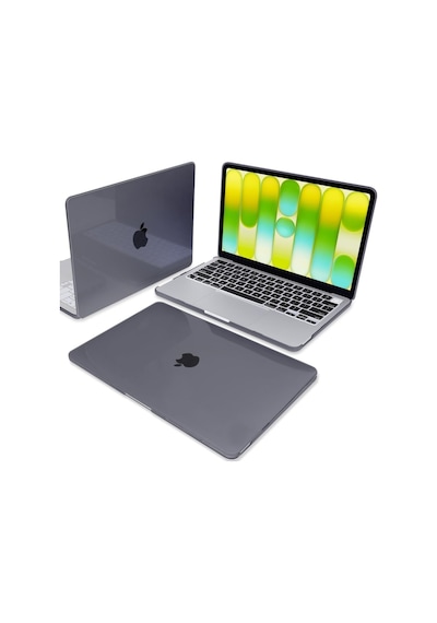 Macbook Neo 13 İnç A18 Pro A3404 Kılıf Kristal Ön Arka Şeffaf Kapak Siyah