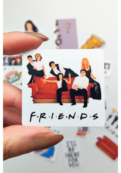 Friends Sticker Paketi 20 Parça Kaliteli Su Geçirmez Etiket Seti Çok Renkli
