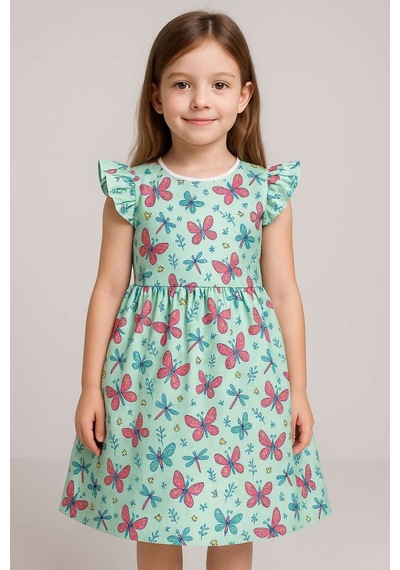 Aden Kids Kız Çocuk Yazlık Elbise Çağla Yeşili