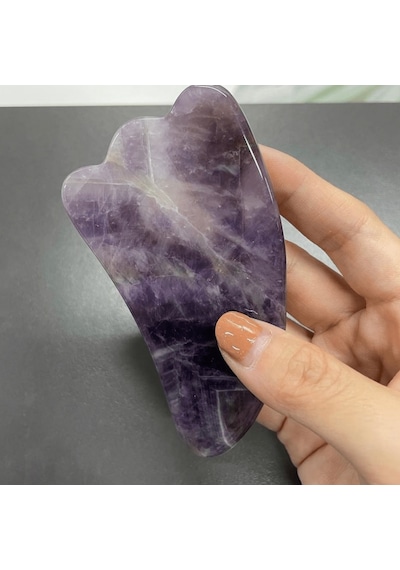 Efsoon Organics Doğal Taş Roller Ametist Gua Sha Kaz Ayaklı Masaj Aleti