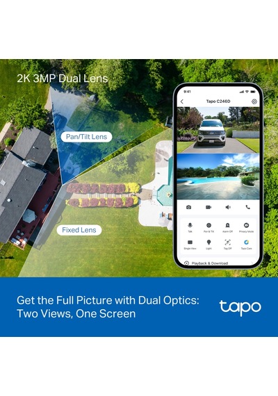 Tp-lınk 3mp Tapo C246d Wifi Kablosuz Çift Lensli Pan/tilt Ip Güvenlik Kamerası