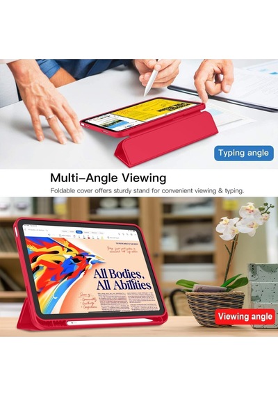 Apple Uyumlu iPad 11.nesil 2025 / 10.nesil 2022 Kalem Bölmeli Standlı Smart Kılıf Kapaklı Kılıf