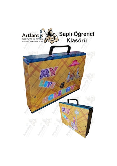 Saplı Klasör 1 Adet Kolplu Klasör Öğrenci Klasörü 32x24x7 Cm Saplı Çanta Saplı Dosya Okul Sınıf Sarı