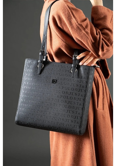 Just Polo Kadın Taş Büyük Boy El Çantası 31 X 32 Cm Siyah