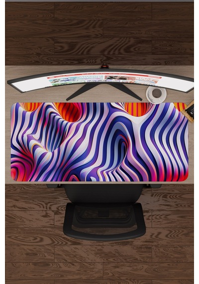 Realistik Çizgi Kaymaz Dikişli Kauçuk Oyuncu Mousepad V2 - 90x40 Xxl Gaming Mouse Pad Fare Altlığı