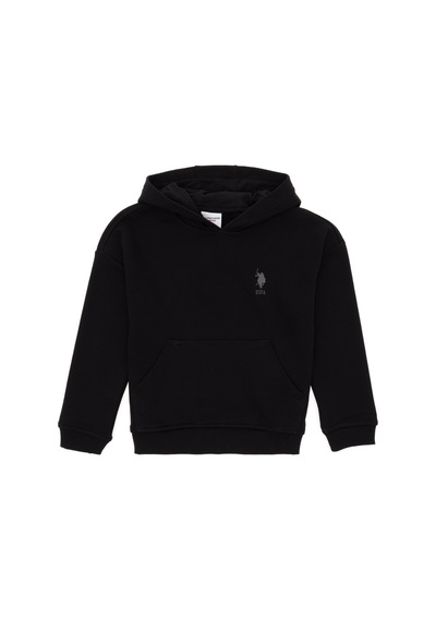 U.S. Polo Assn. Erkek Çocuk Siyah Basic Kapüşonlu Sweatshirt 50298269-VR046