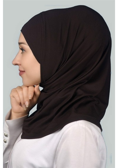 Altobeh Hazır Türban Pratik Eşarp Tesettür Hijab - Namaz Örtüsü -Koyu Kahverengi