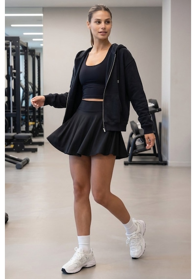 Madmext Siyah Active Fit Mini Spor Etek Mg2811