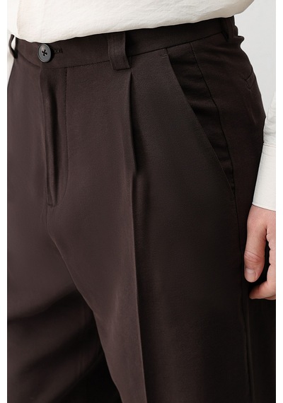 Antioch Pileli Relaxed Fit Erkek Pantolon A26y2842 Kahve