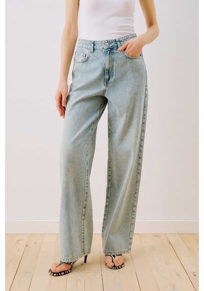 Manuka Çizgili Denim Straıght Pantolon Açık Mavi Ss26pnt00025-03