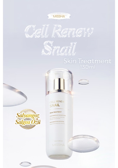 Missha Super Aqua Cell Renew Snail Skin Treatment Salyangoz Özlü Nemlendirici & Aydınlatıcı Esans 130 ML