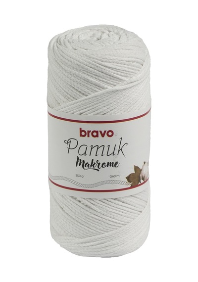 Pamuk Makrome İplik 250 Gr 240 Metre Koton Renk Kodu: 306 Beyaz