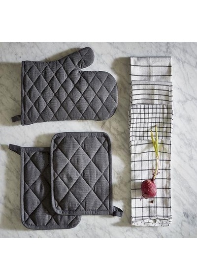 Fırın Eldiveni Siyah 33 Cm Meridyendukkan Keçeli Polyester Sağ-sol El Uyumlu Eldiven Tekli Çok Renkli