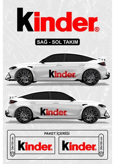 Kinder Sticker - Yan Gövde Sticker Kırmızı - 864812415