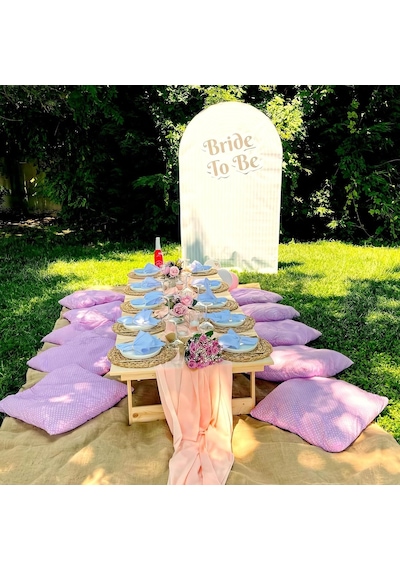 Pratikoutdoor Katlanır Sabit Ayaklı Kamp, Piknik Ve Bahçe Masası 70x150 Cm - Ham Naturel Renk Çok Renkli