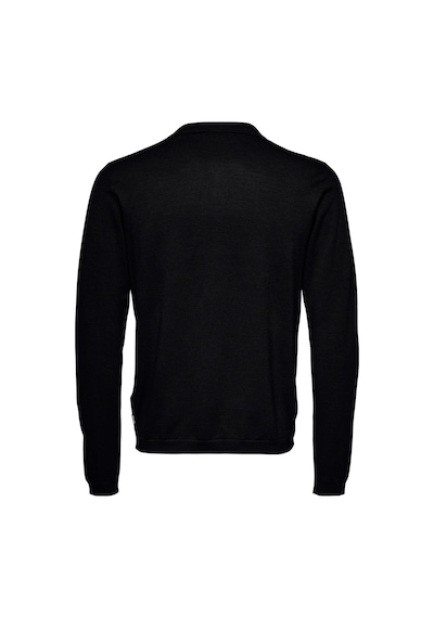 Only & Sons Onswyler Lıfe Reg 14 Ls Triko Polo Kazak Knıt Siyah
