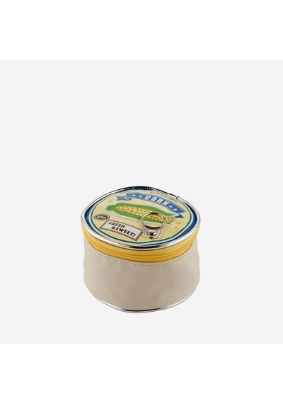 Mavi Suni Deri Mısır Makyaj Çantası 10x6 Cm