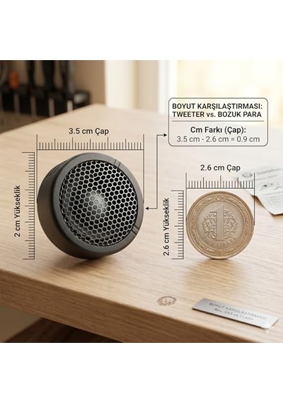 Ts-s250 Tweeter Seti, 350w, 3,5 Cm Kompakt Tasarım, Kristal Netliğinde Tiz Ses, Araç İçi Kullanım, 1 Çift 2 Adet