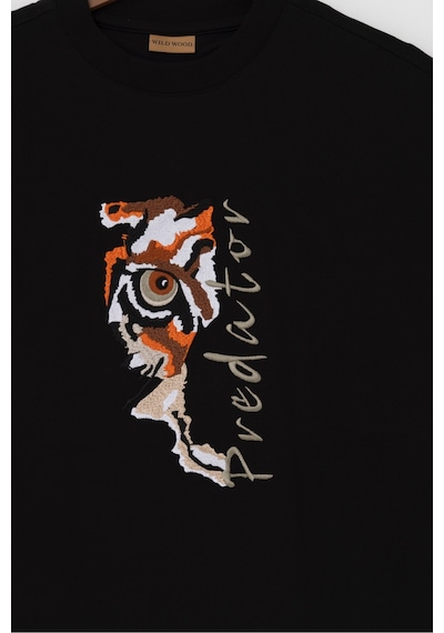 Wild Wood Garment Wild Wood "predator" Tiger Eye Streetwear Premium Kalite Oversize T-shirt Siyah Wild Wood Garment Wild Wood "predator" Tiger Eye Streetwear Premium Kalite Oversize T-shirt Siyah