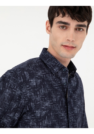 Pierre Cardin Erkek Lacivert Gömlek Desenli 50292130-vr033 Lacivert