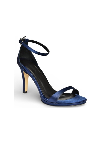 Fox Shoes Y569716904 Lacivert Kumaş İnce Topuklu Kadın Abiye Ayakkabı Lacivert