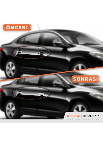 intakrom Renault Fluence Krom Kapı Kolu 4 Parça 2010 -2018 - Sensörsüz