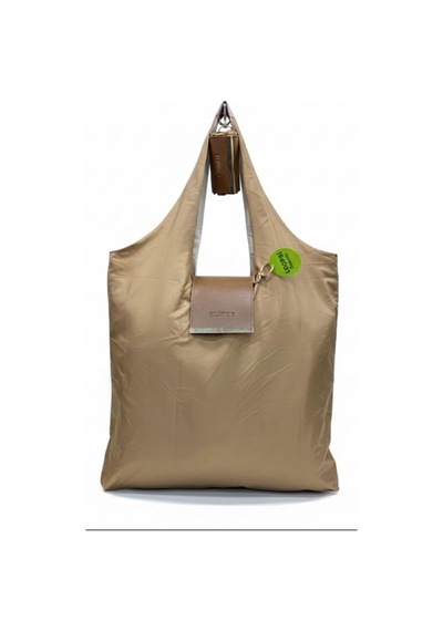 Kapsül Çanta Omuz Çantası Alışveriş Çantası Shopping Bag İnce Paraşüt Kumaş Vizon