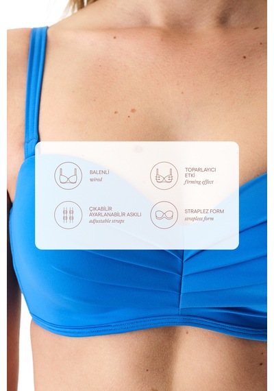 Penti Okyanus Mavi Lotus Straplez Bikini Üstü