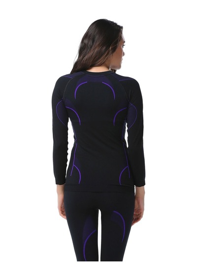 Evolite Thermowear Bayan Mor Termal Üst İçlik Siyah