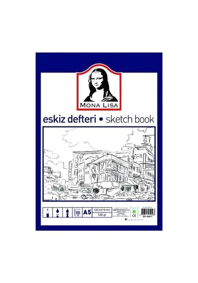 Eskiz Defteri A-5 Dokulu Kağıt Kara Kalem Çalışma Defteri 50 Yaprak 120 Gr 14,8x21 Cm 1 Adet Südor