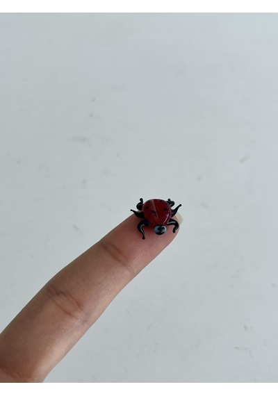 El Yapımı Mini Murano Cam Uğur Böceği Biblo A131-04