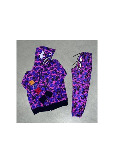 Bomii Çocuk Bape Alt Üst Takım Eşofman Takımı Mor - 936290063 Mor