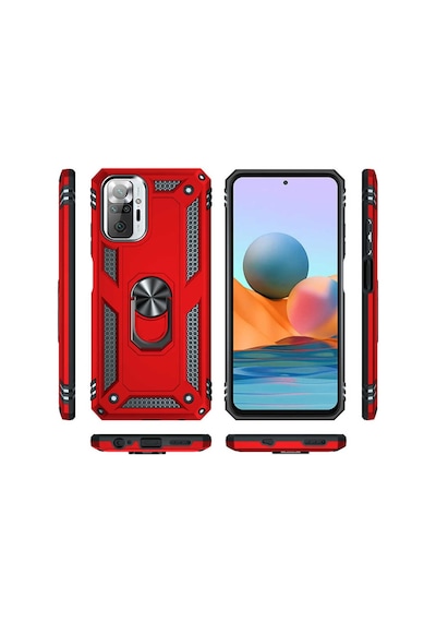 Xiaomi Redmi Note 10 Pro Yüzüklü Standli Vega Kilif Ekran Koruyu 510330651