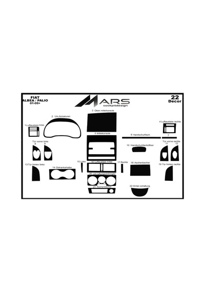 Fiat Albea Palio Torpido Kaplama 2005 22 Parça Piano Black