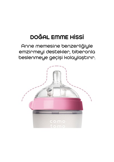 Bezos Comotomo Antikolik Silikon Biberon 250 Ml 3-6 Ay Pembe Renk: Pembe Dlra
