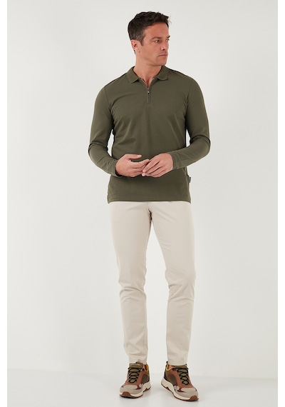 Buratti Pamuklu Slim Fit Yarım Fermuarlı Polo Yaka Erkek Sweat 5903010 Haki Buratti Pamuklu Slim Fit Yarım Fermuarlı Polo Yaka Erkek Sweat 5903010 Haki