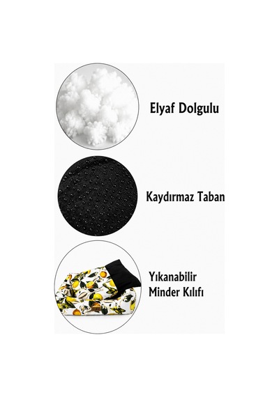 Kedi Ve Köpek Yatağı Kafa Destekli Kaydırmaz Taban Yıkanabilir Fermuarlı Minder %100 Boncuk Elyaf Sarı - 880946012 S