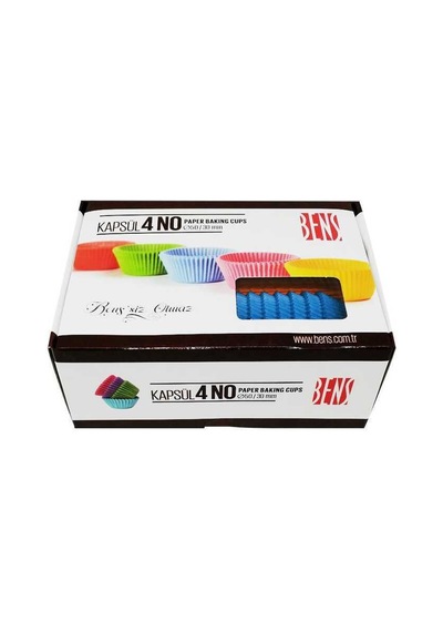 Cupcake Kapsül Renkli No 4 50X30 Mm - 600 Adet
