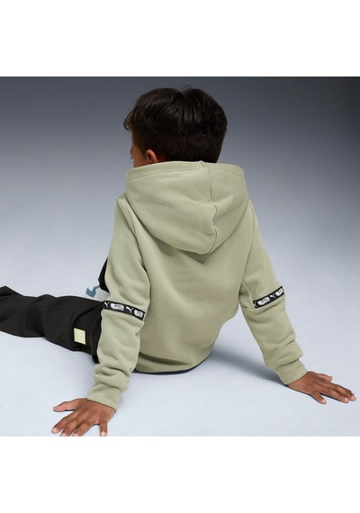 Puma Hot Wheels Çocuk Haki Kapüşonlu Sweatshirt Haki