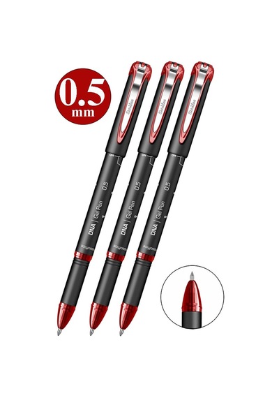 Kırmızı Pilot Kalem Dna Gel Pen 3 Adet Scrikss Pilot Kalem 0.5mm Roller Uç Pilot Kalem İnce Uçlu Likit Mürekkepli