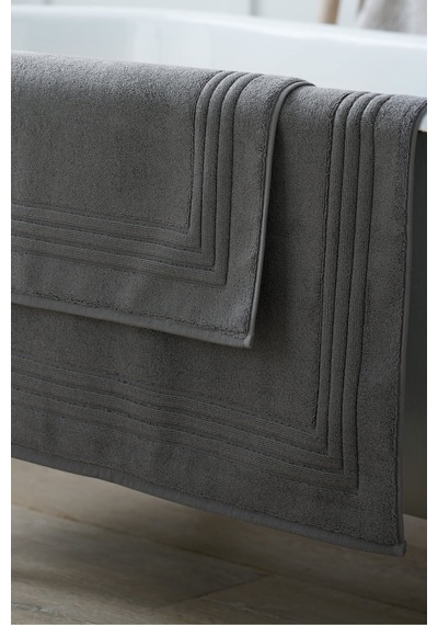 Lüks Mısır Pamuğu Banyo Paspası, %100 Pamuk, 70x180 Cm Koyu Gri