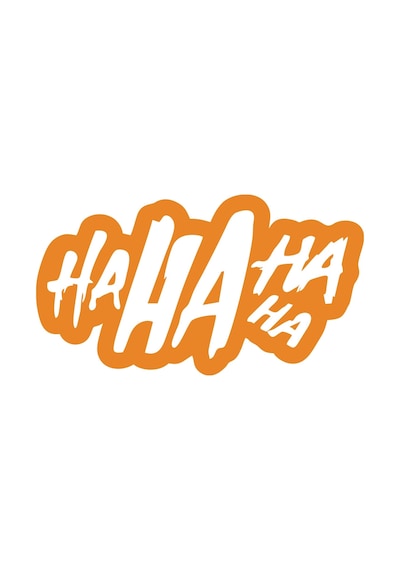 Ha Ha Ha Ha Sticker 17x17 Cm Turuncu