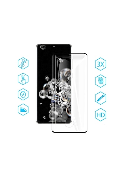 Samsung Galaxy S21 Ultra Screen Protector 9d Kavisli Şeffaf Polymer Nano Ekran Koruyucu