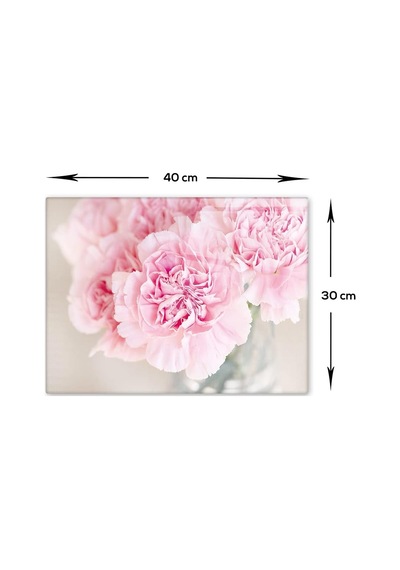 Tr Pembe Krizantem Cam Kesme Tahtası 30cm X 40cm Diğer