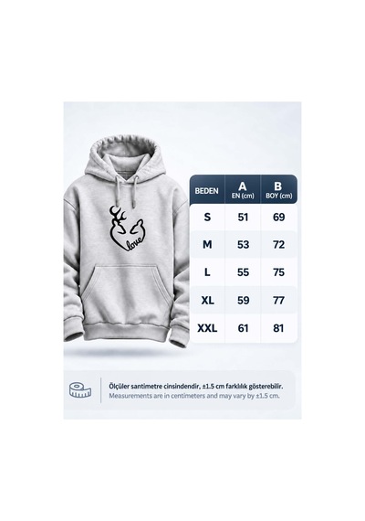 North Whiskers Geyik Love Baskılı Unisex Hoodie Sevgililer Günü Temalı Kapüşonlu Sweatshirt Gri - 930744533 Gri - 930744533 Gri North Whiskers Geyik Love Baskılı Unisex Hoodie Sevgililer Günü Temalı Kapüşonlu Sweatshirt Gri - 930744533 Gri - 930744533 Gri
